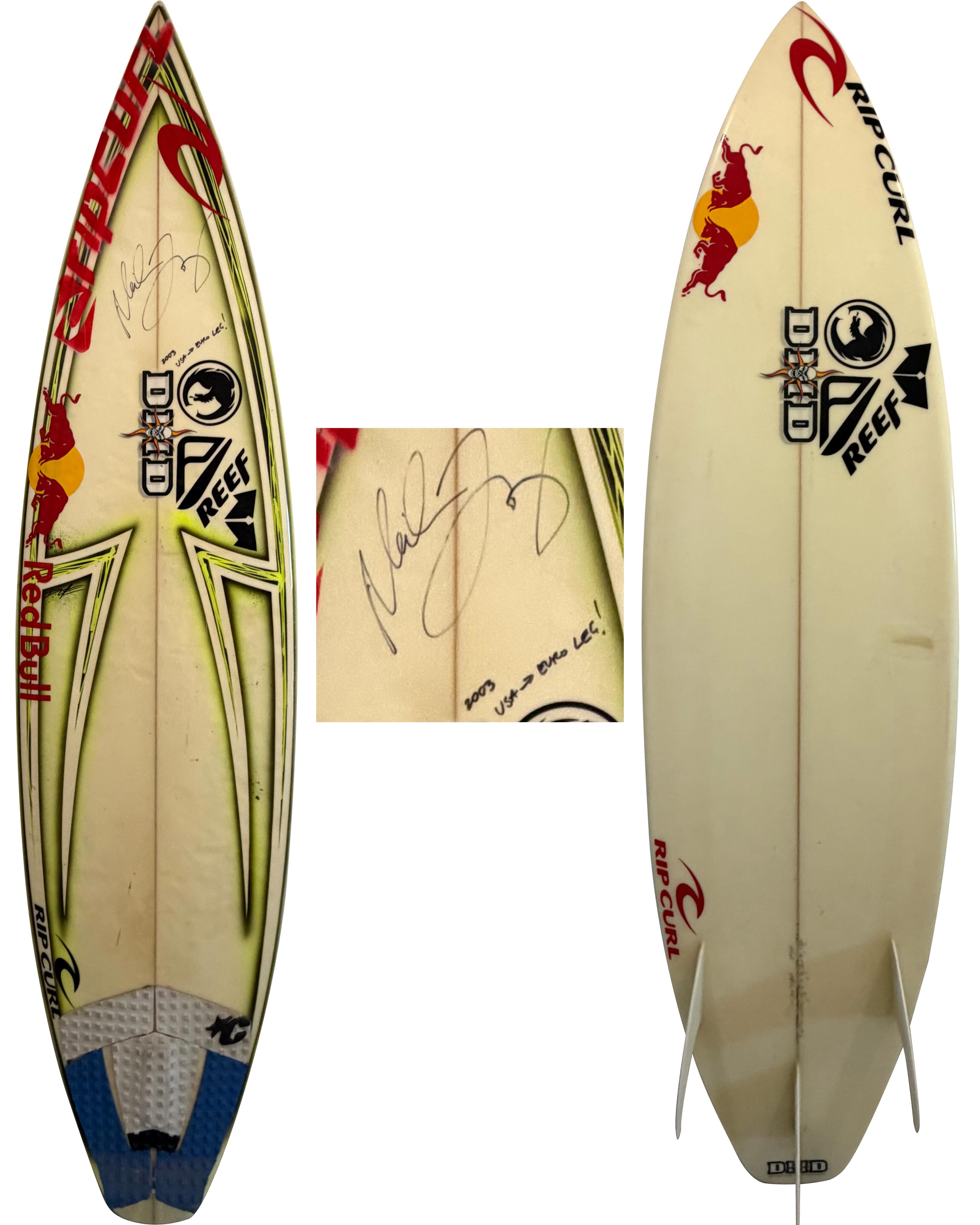 Surfboard - 3X World Champion Andy Irons personal signed JS 5'11