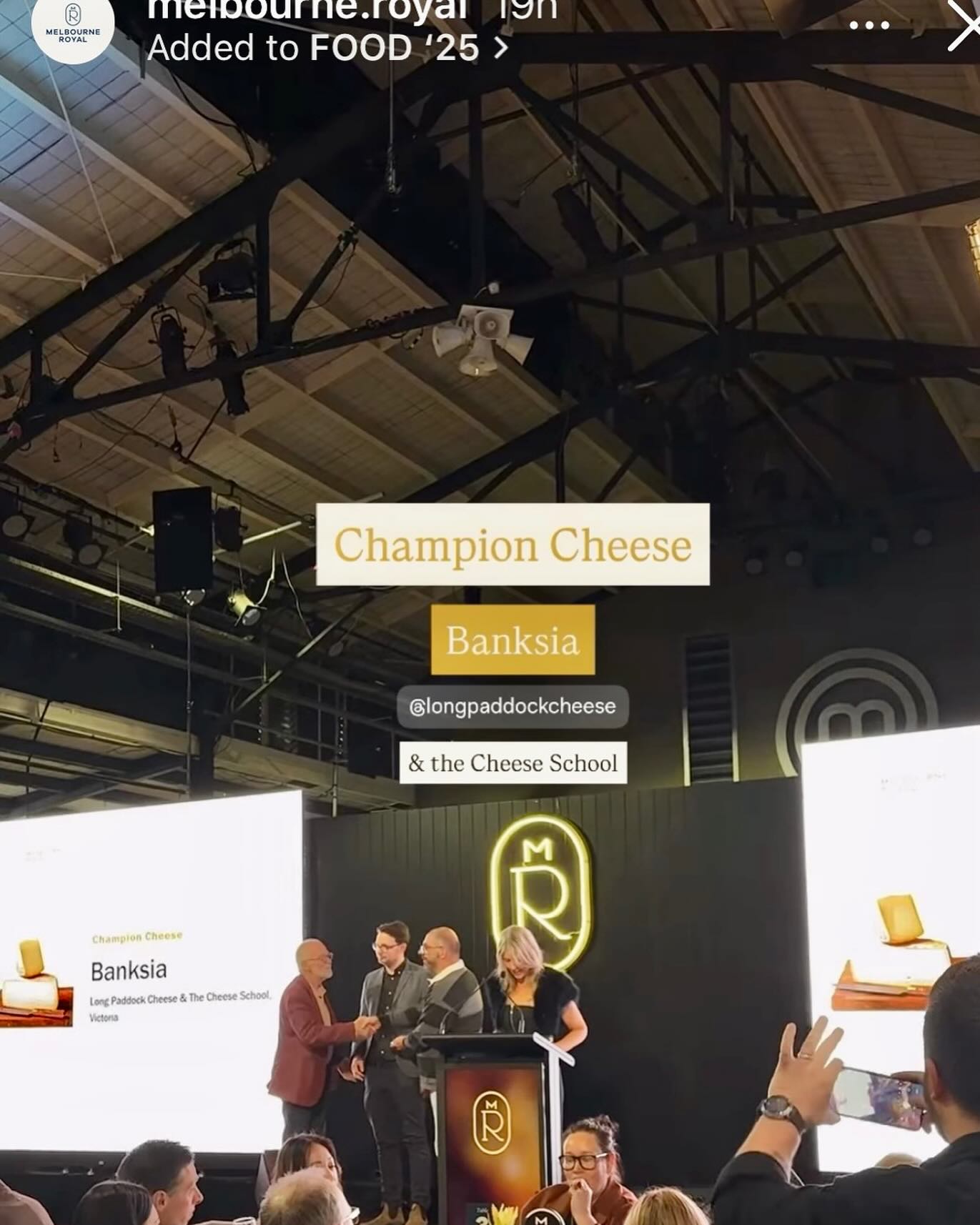 Long - Banksia awarded trophy for Champion Cheese at @melbourne.royal ...