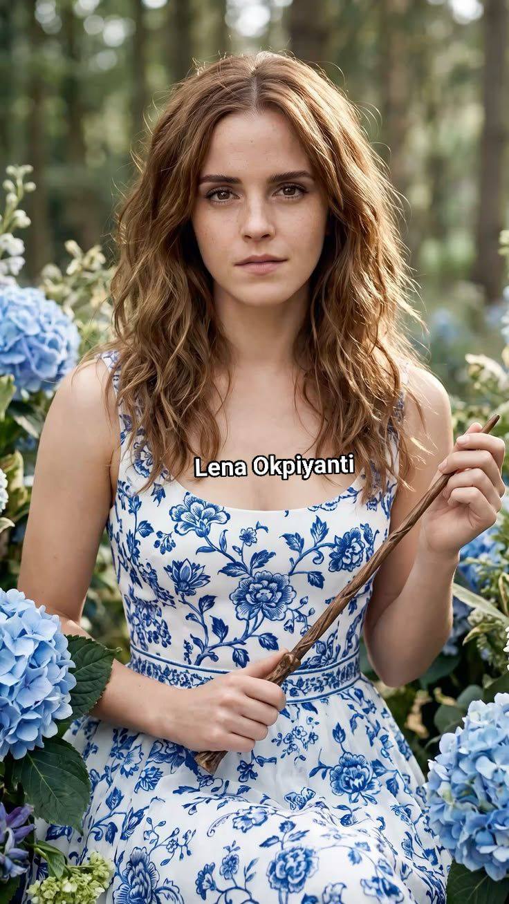 Emma Watson in a stunning blue dress