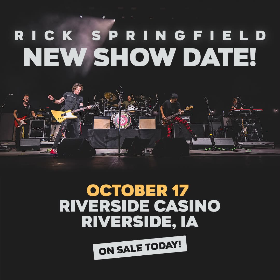 On sale today! October 17 Riverside Casino Riverside, IA Rick