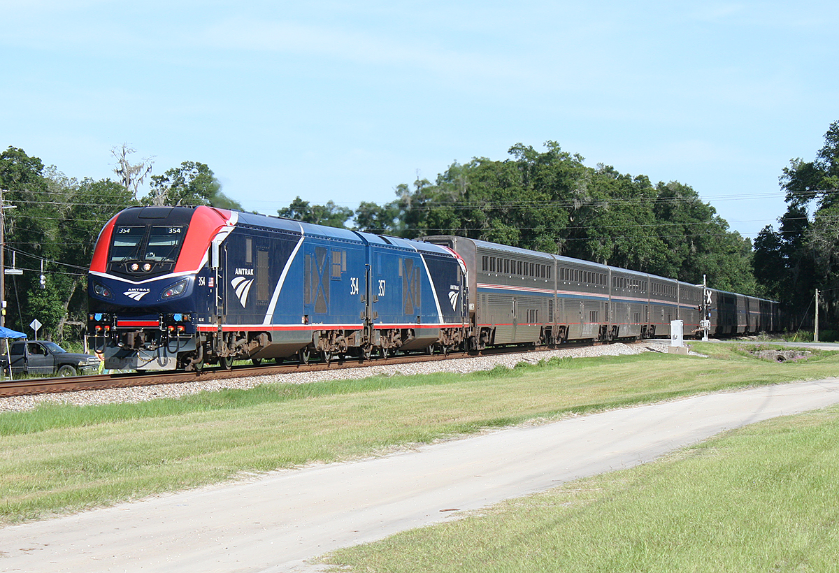 6/6/2026 - Amtrak 52 the northbound Auto Train is seen hustling
