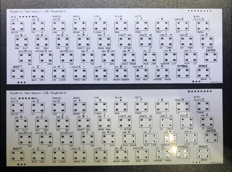 I have 2 spare ZX Harlequin 128 keyboards. So offering on this