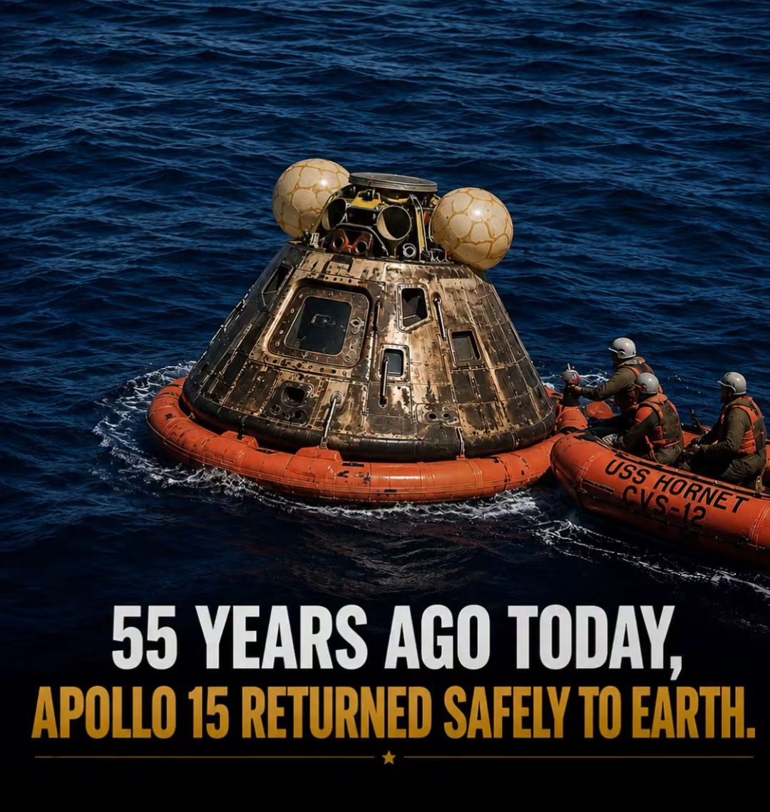 Apollo 15 astronauts return home in 1971