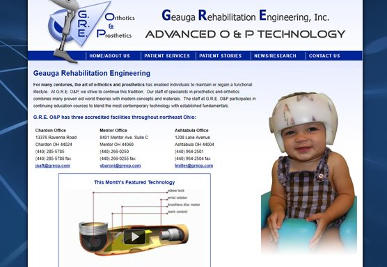 Digital - We redesigned this website for G.R.E. Orthotics & Prosthetics ...