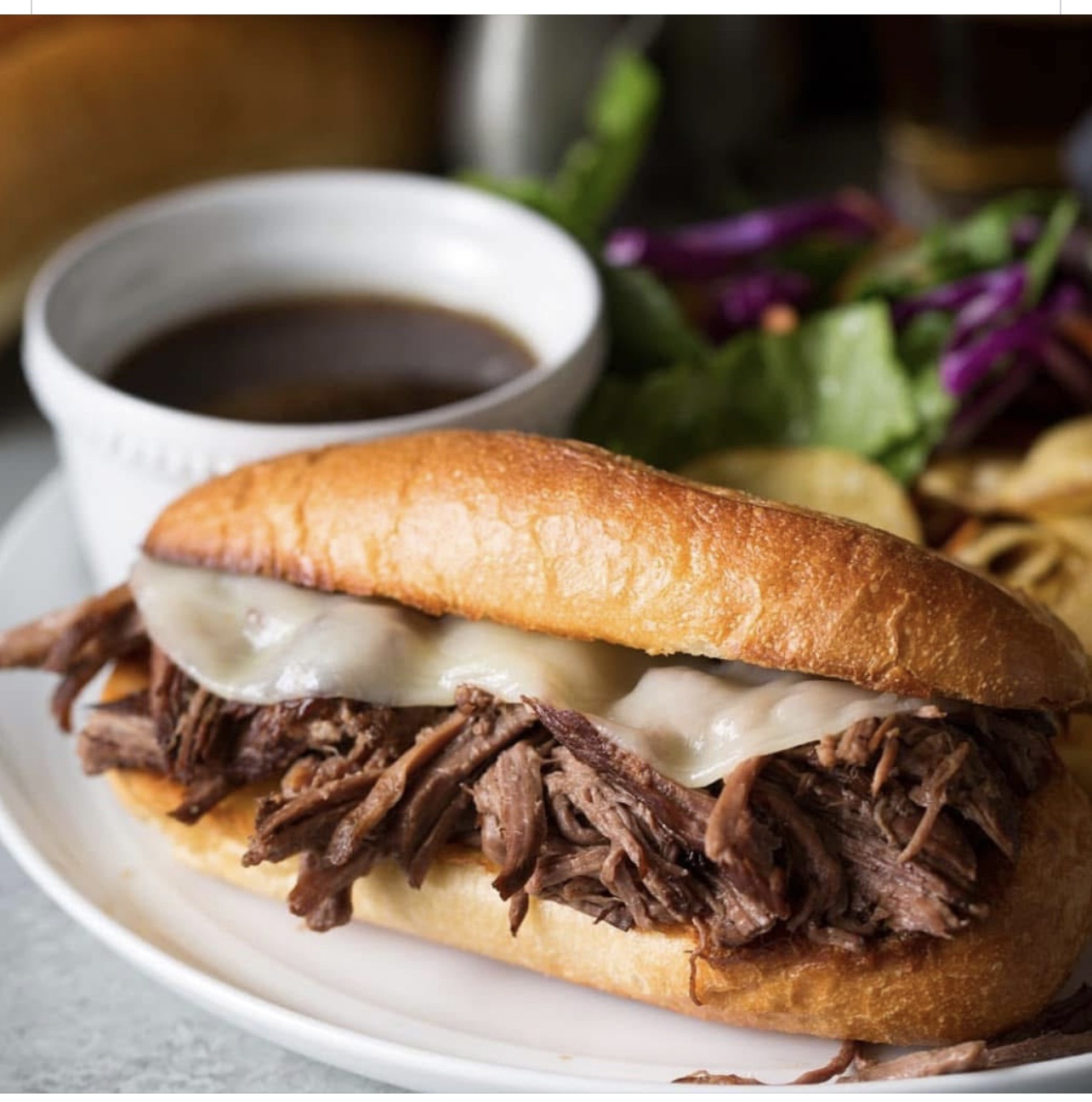 Prime Rib Melt with Fries