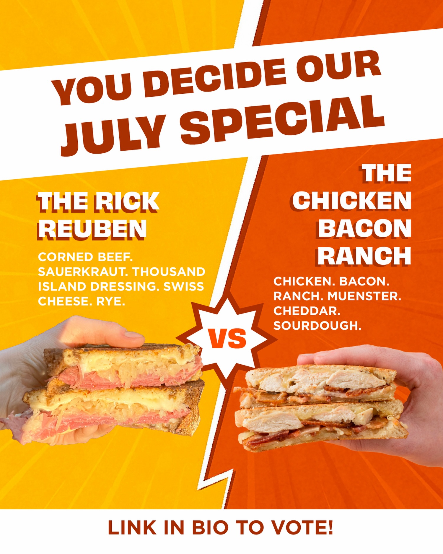 Which sandwich is better: Rick Reuben or Chicken Bacon Ranch?