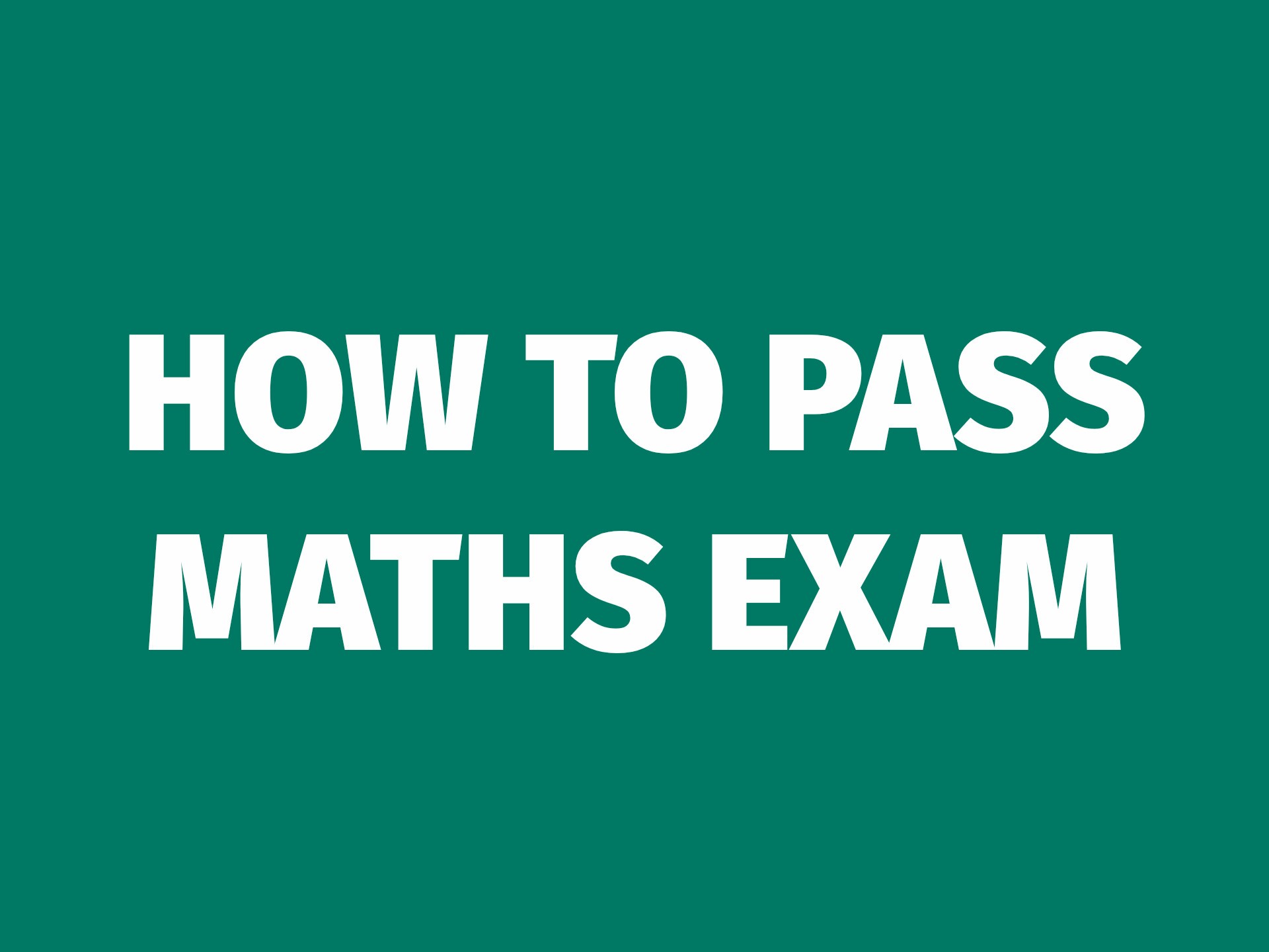 🚨 HOW TO PASS MATHS EXAM 📌💪... - Advance Learning Academy | Facebook