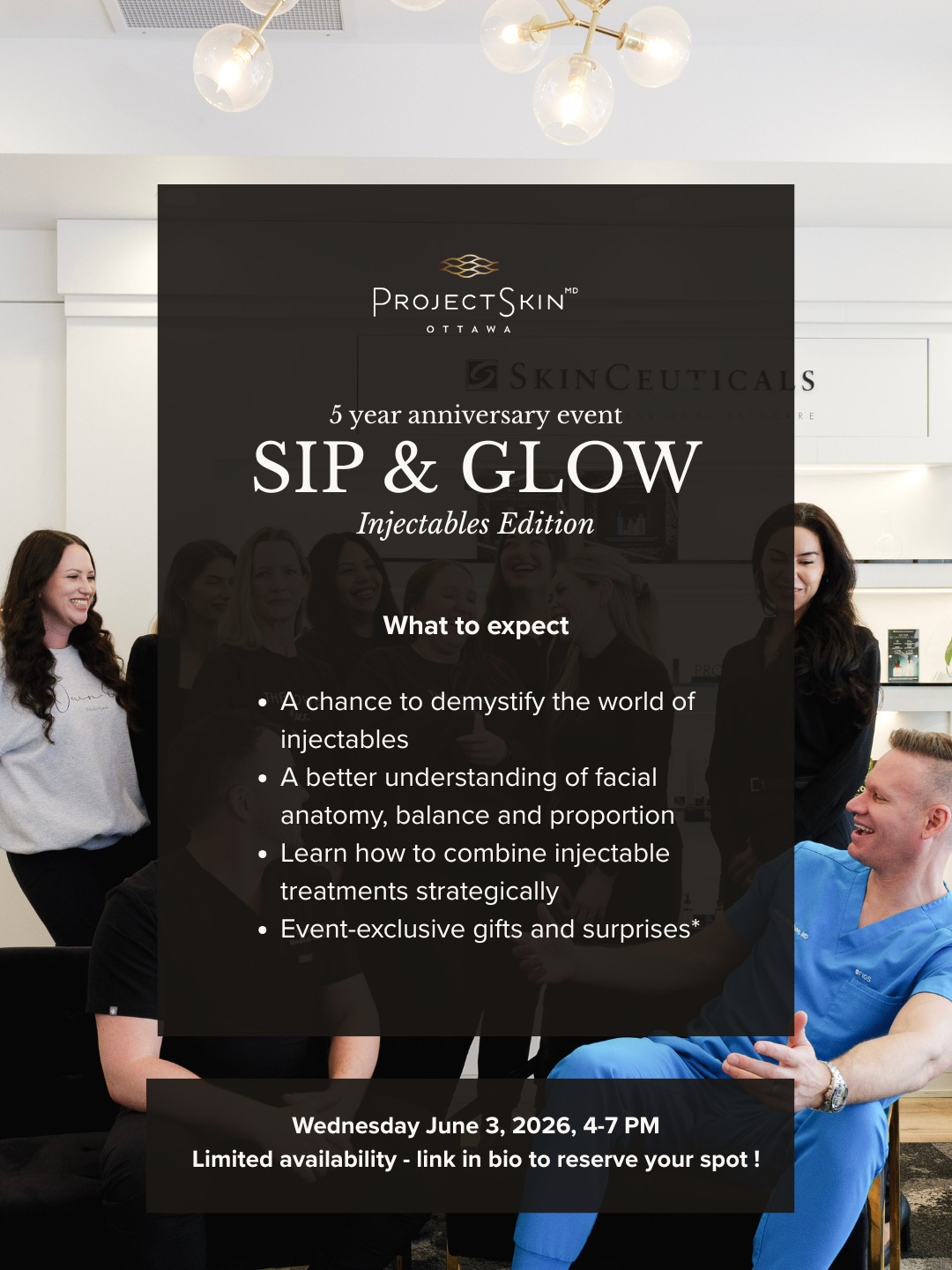 Project Skin MD Ottawa's 5th anniversary event: Introduction to injectables