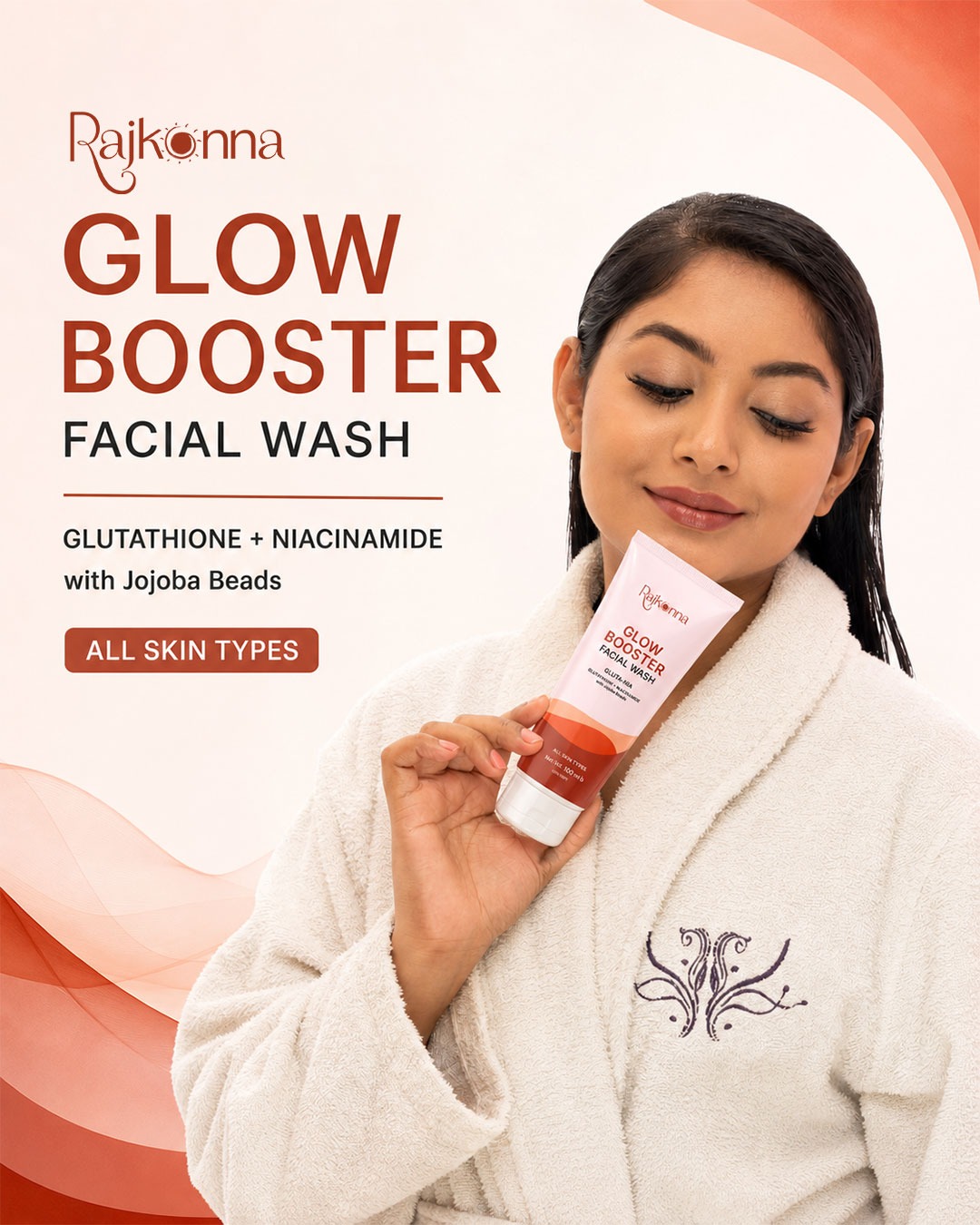 glutathione niacinamide face wash Rajkonna glow booster facial with and Thallium-201