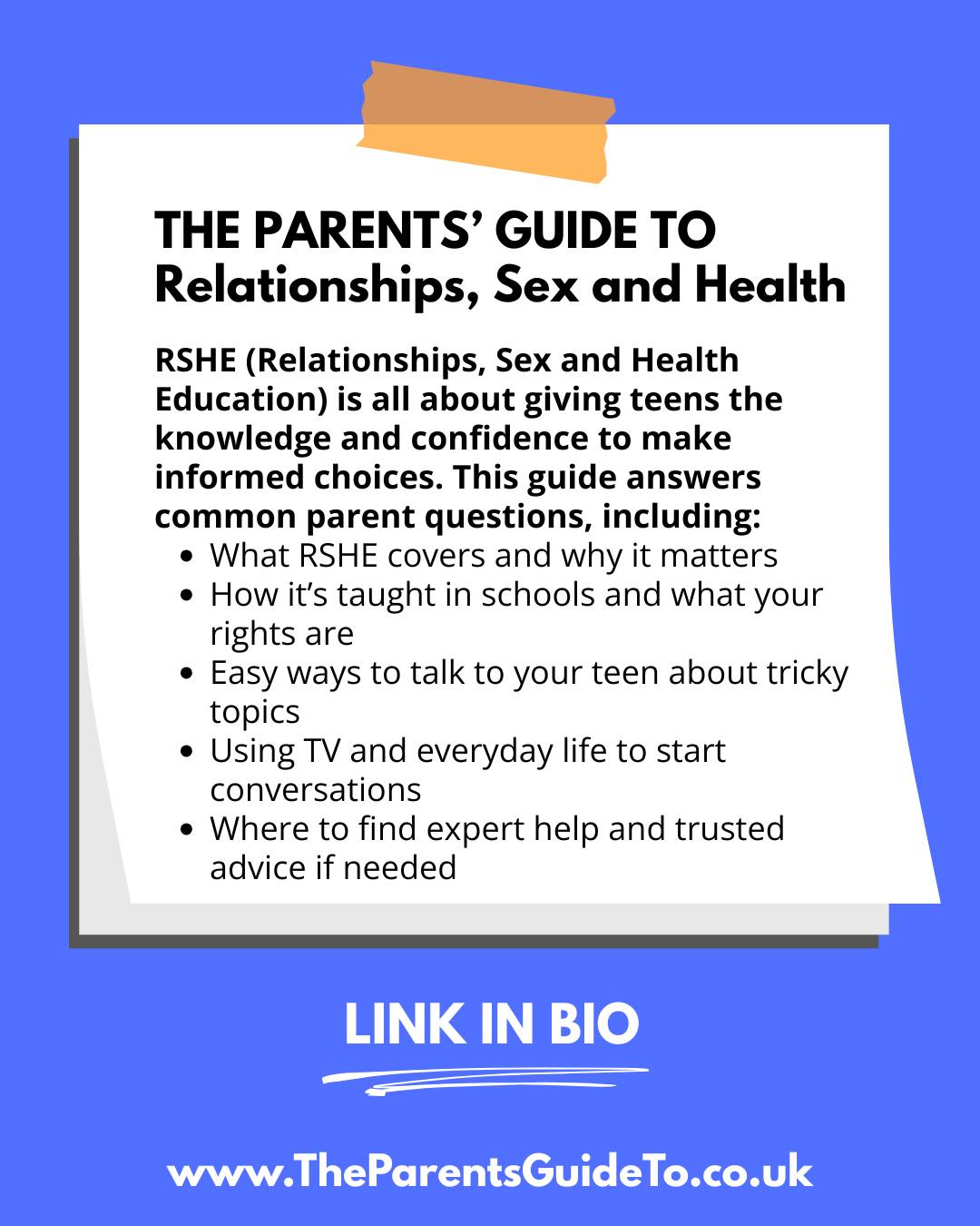 #RSHE Relationships, Sex and... - The Parents' Guide to | Facebook