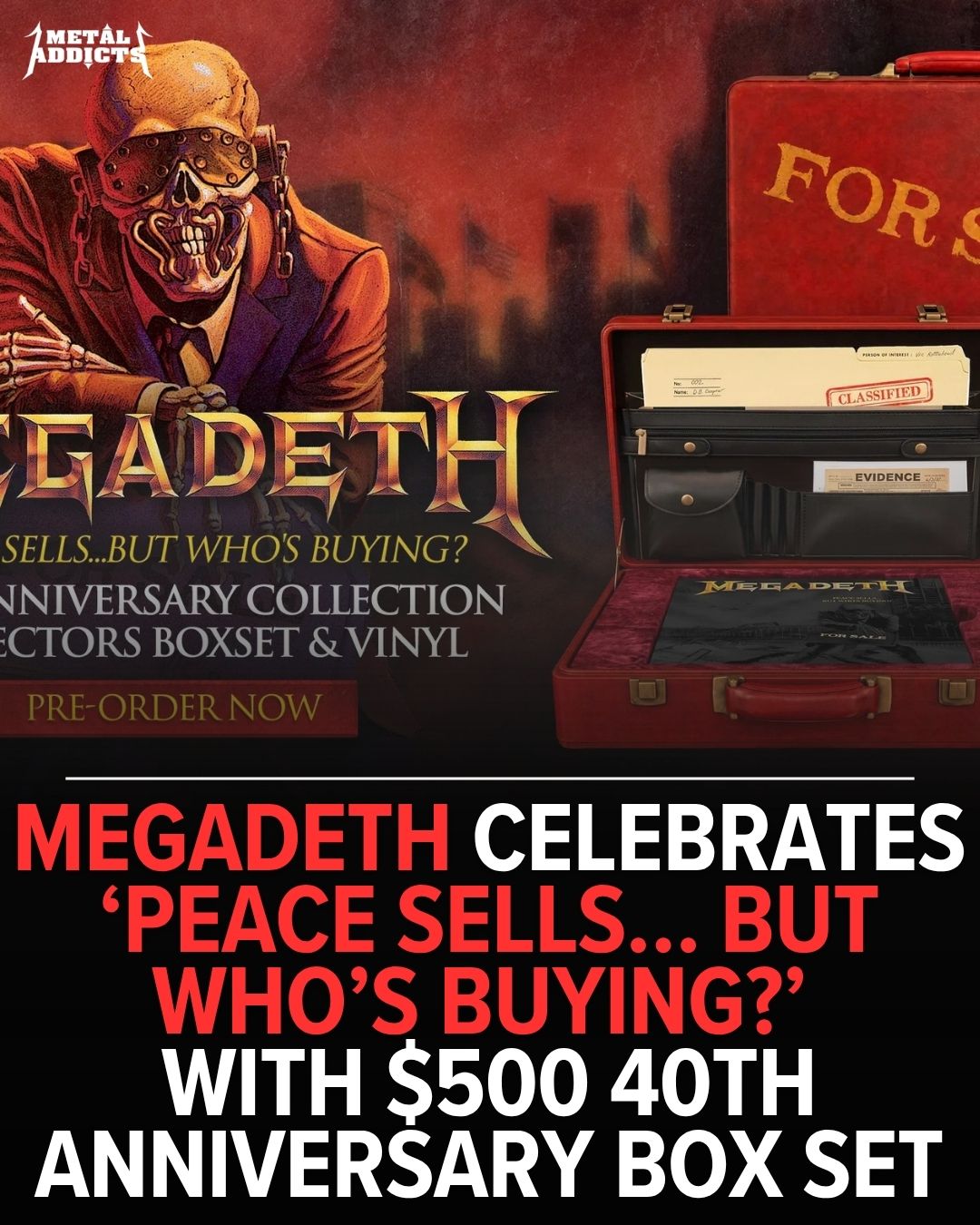 MEGADETH Celebrates 'Peace Sells… But Who's Buying?' With $500