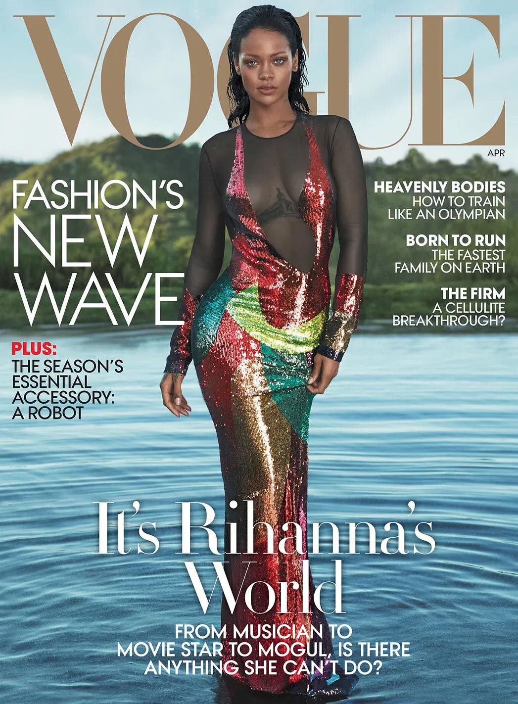 Rihanna on the cover of Vogue's April issue (2016)