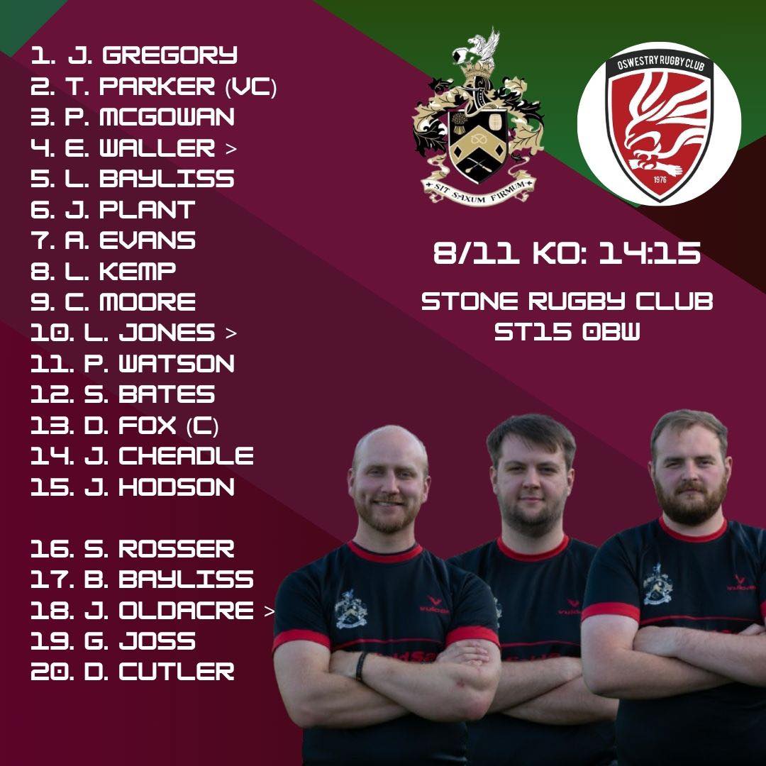 Back in action tomorrow at Enson Lane!!... - Stone Rugby Club | Facebook