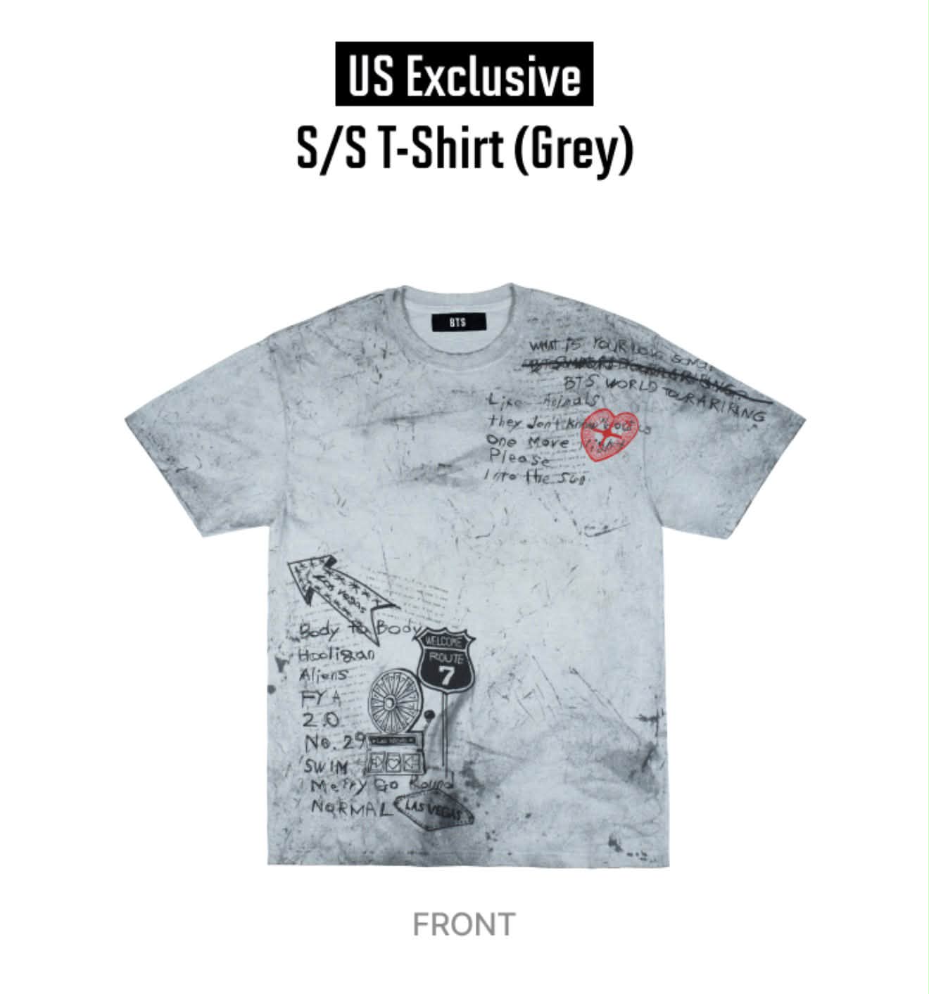 US exclusive grey BTS T-shirt for sale | Las Vegas, NV