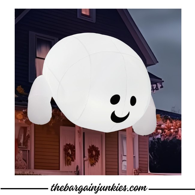 JOYIN 4.5ft Halloween Inflatable Ghost – Cute Blow-Up Roof Decoration With LEDs, Outdoor Yard Decor