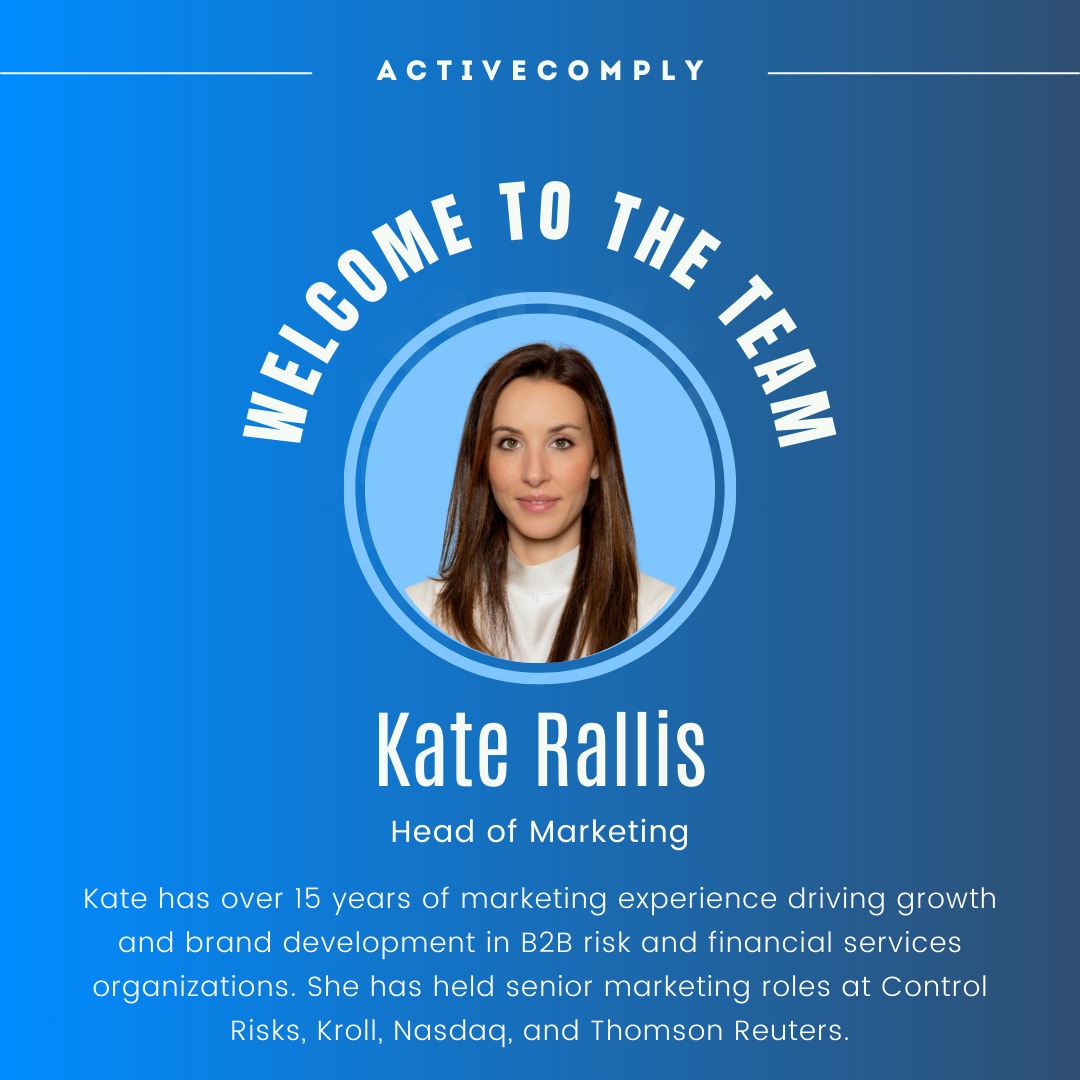 ActiveComply - Welcome to the team, Kate Rallis! 🎉 We are... | Facebook