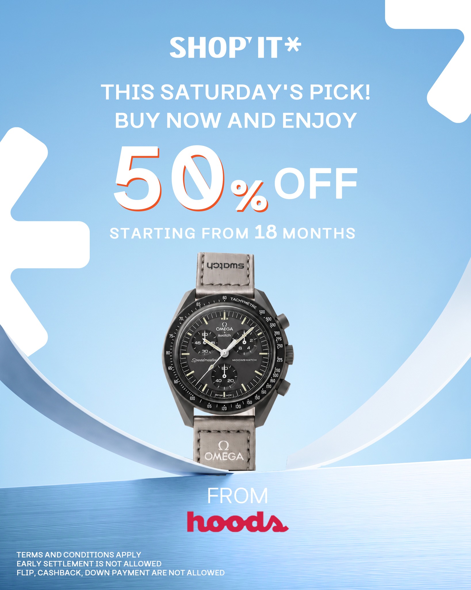 Your Saturday pick is here! Shop the Omega x Swatch from Hoods' on