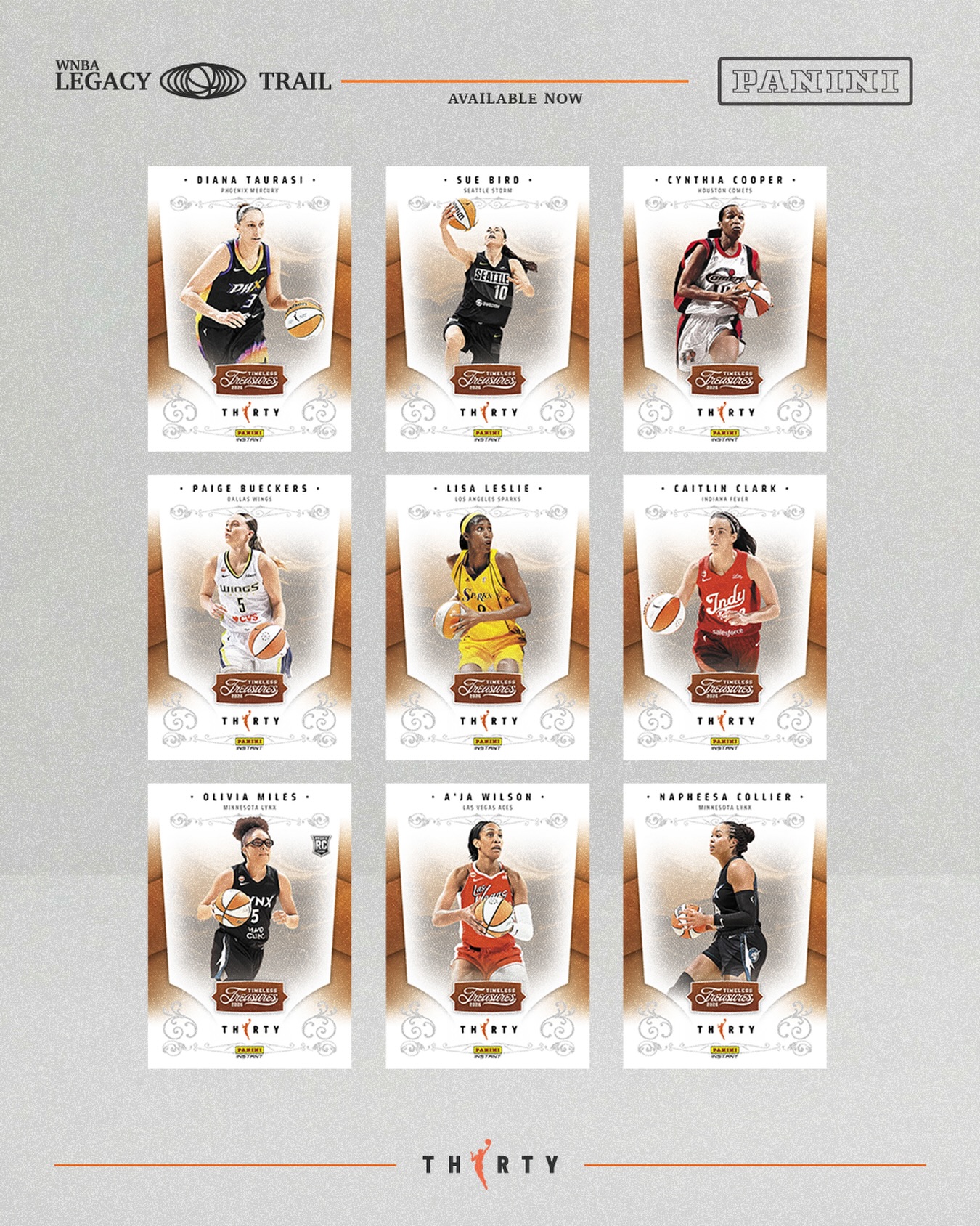 The 32-Card 2026 Panini Instant WNBA The Logo Set features the