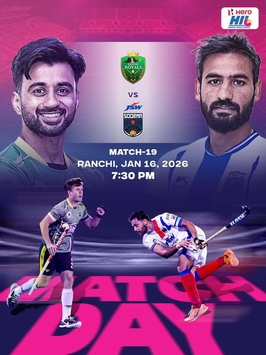 Hockey - A contest to look forward to 🤩🏑 Ranchi Royals and JSW Soorma ...