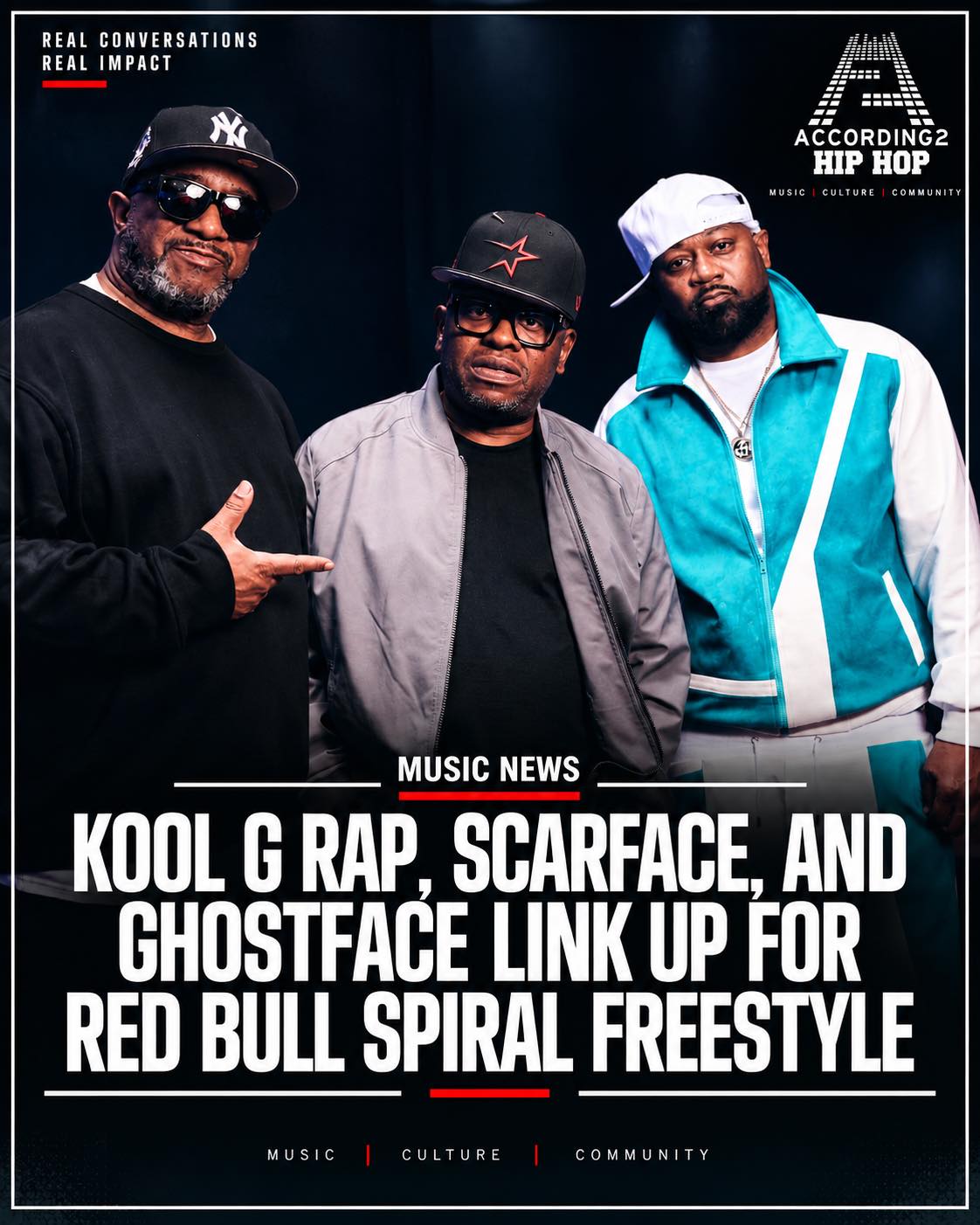 Kool G Rap, Scarface, and Ghostface linkup for a Redbull Freestyle