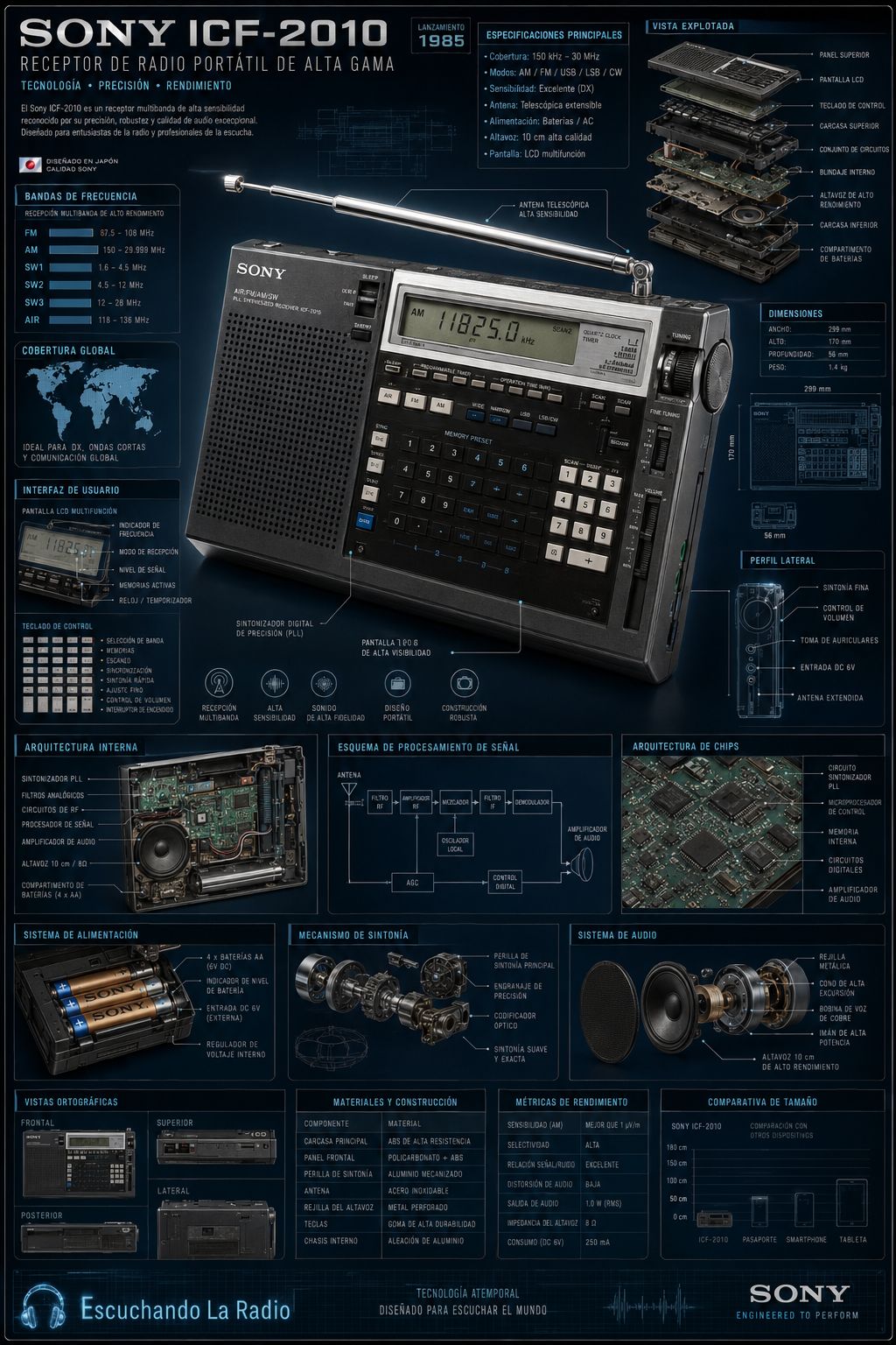 Sony ICF-5900 Skysensor 5900 portable radio features