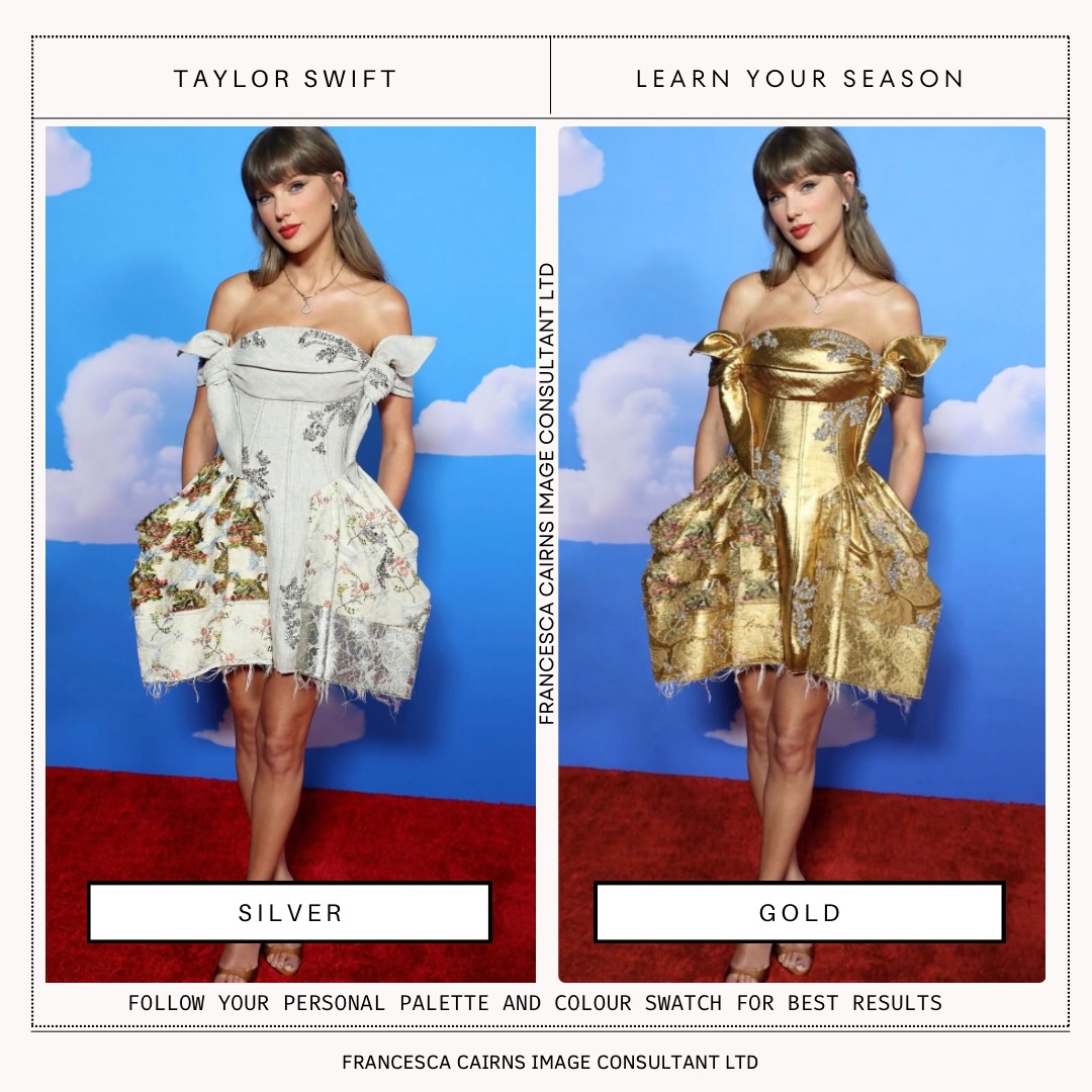taylor swift blue and gold dress We saw at the iHeartRadio Music Awards 2026 looking absolutely stunning in her original colour 😍✨ perfectly in her seasonal palette, by the way! But I couldn't resist having Cheap Formal Evening Dress