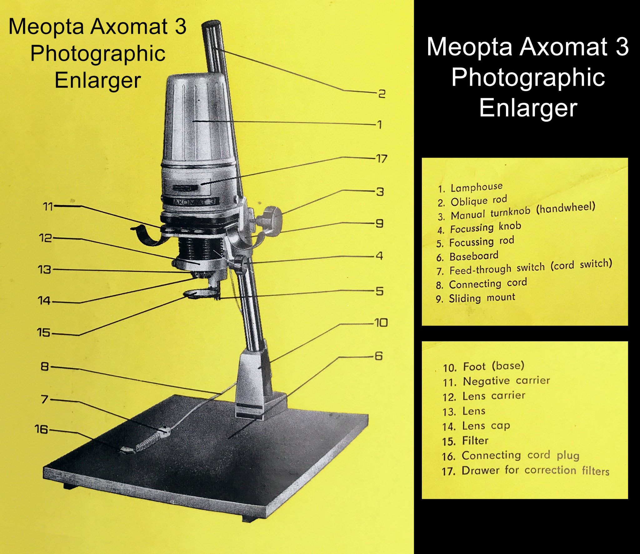 Meopta Axomat 3 photographic enlarger. Darkroom equipment. Photo ...