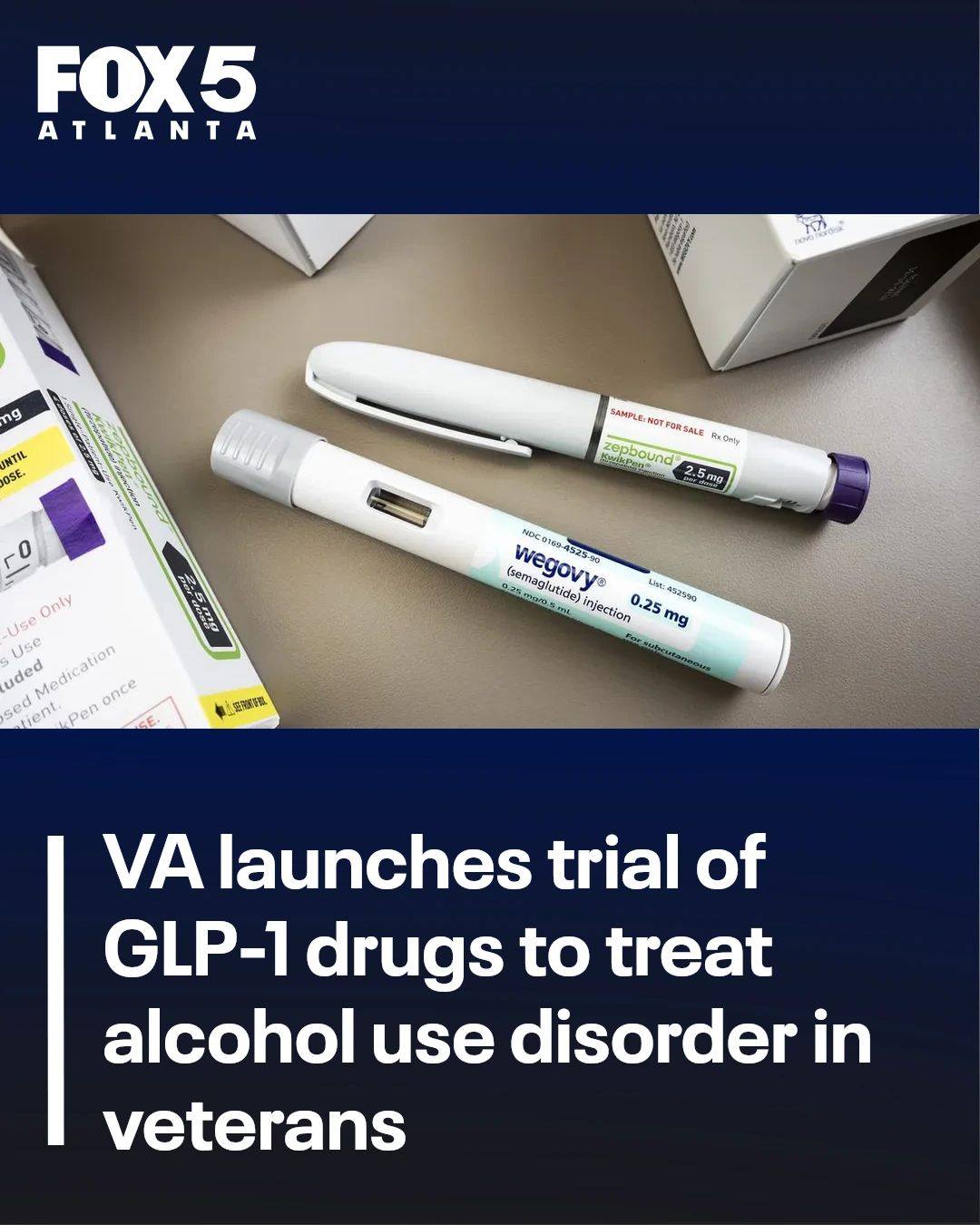 The VA is launching a new clinical trial to test whether blockbuster GLP-1 drugs used for weight loss and type 2 diabetes can treat alcohol use disorder in veterans. MORE BELOW⬇️