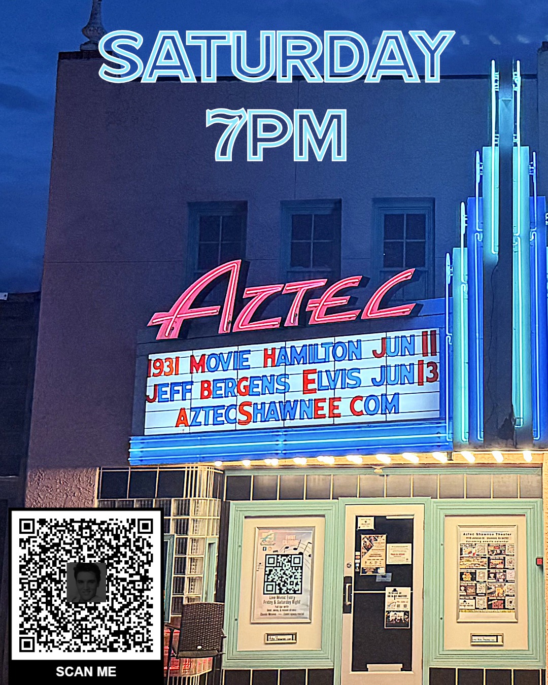 SATURDAY! Jeff Bergen as Elvis Live at Aztec Shawnee Theater
