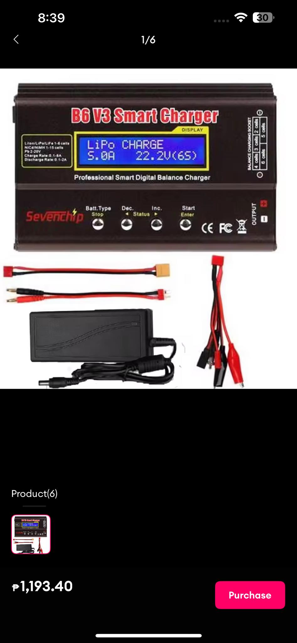 Buy jrelecs B6 V3 Balance 80W Charger for 1-6 Cell Lipo, Li-ion, Life