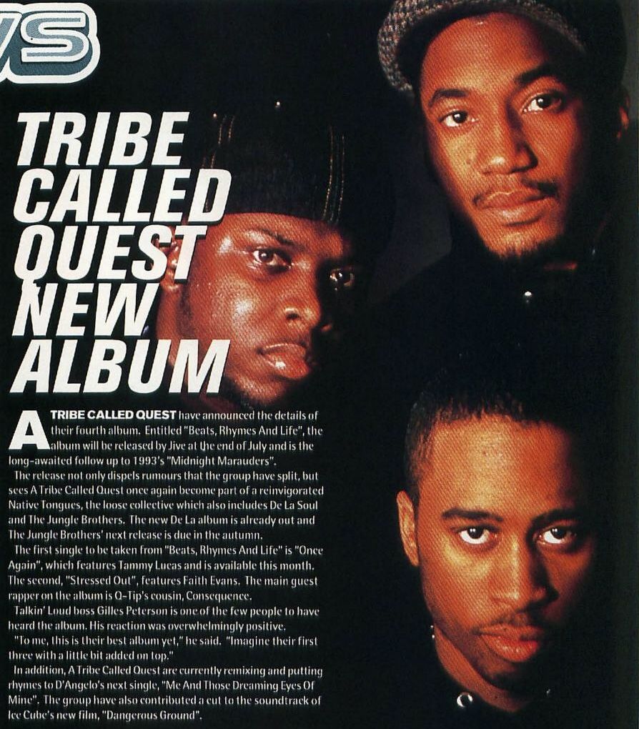 A Tribe Called Quest featured in the July 1996 issue of Muzik Magazine