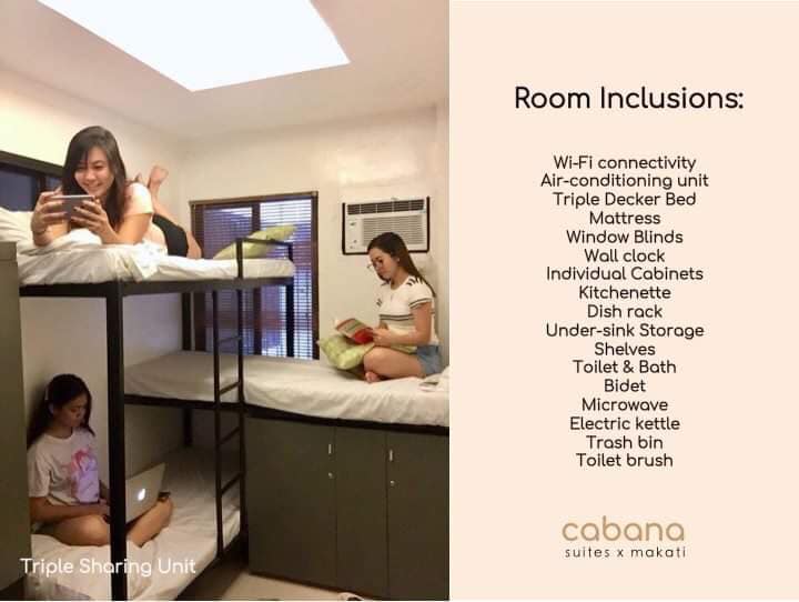 Room inclusions in our triple... - Cabana Suites Makati | Facebook