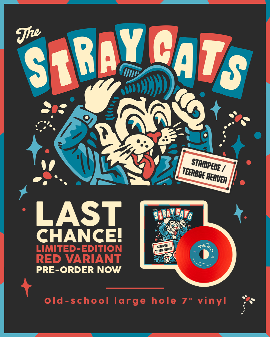 The first pressing of The Stray Cats' “Stampede / Teenage Heaven