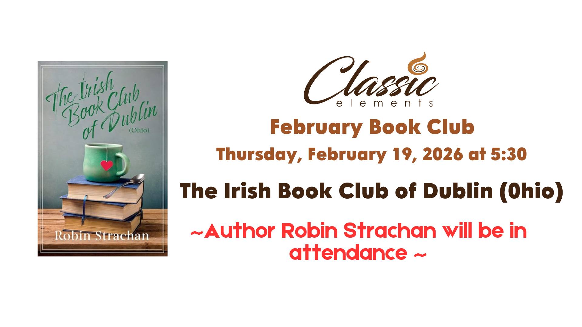 Local Author Robin Strachan attending our February Book Club to review ...