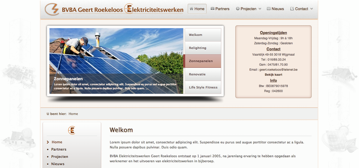 Web - Project: Geert Roekeloos Elektriciteitswerken Link: Coming Soon ...