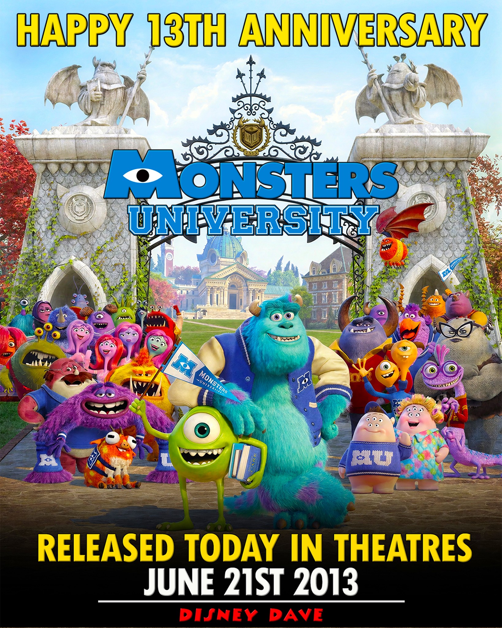 Happy 13th Anniversary Monsters University! ??️? Released on 