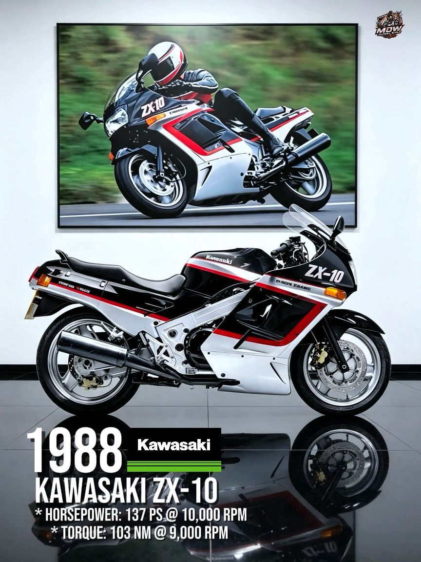 In the late '80s, the BMW K1 and Kawasaki ZX-10 