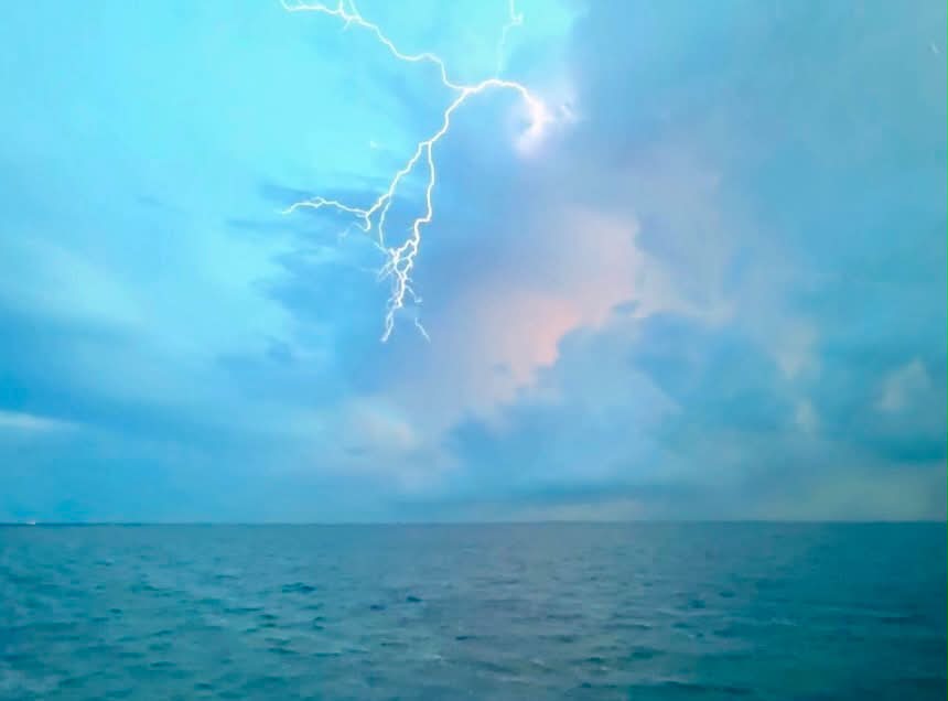 Great lightning capture at sunset this evening from Fred Howard