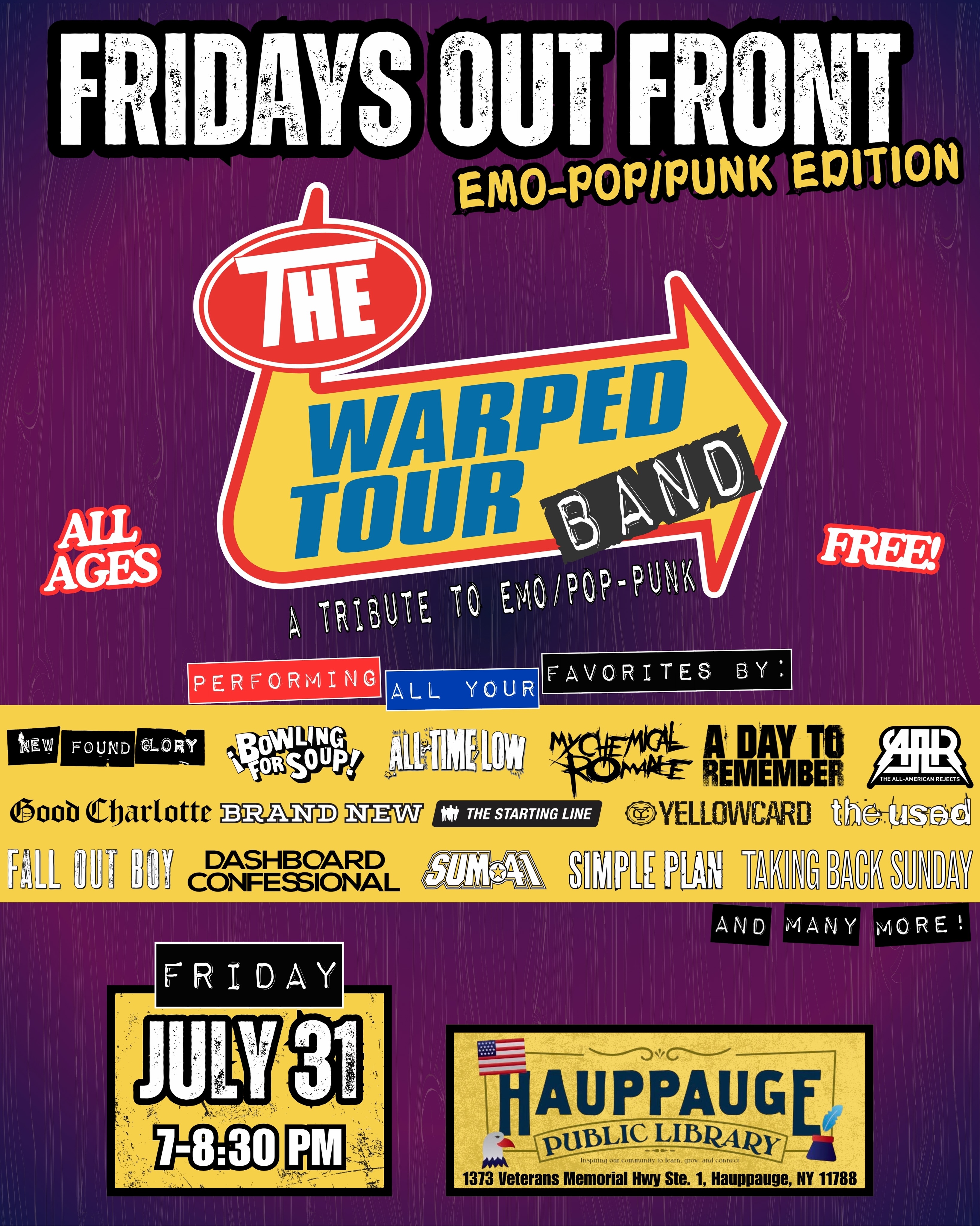 ツアーパンフ Friday, July 31, we will be in Hauppauge, NY for a family friendly