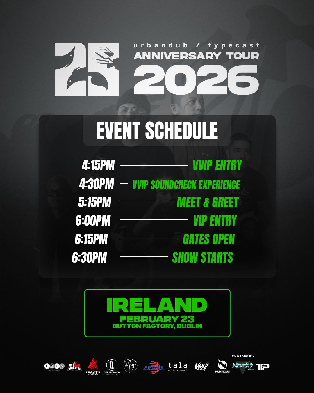 Variant - Dublin, here’s the schedule: Doors, Meet & Greet, and ...