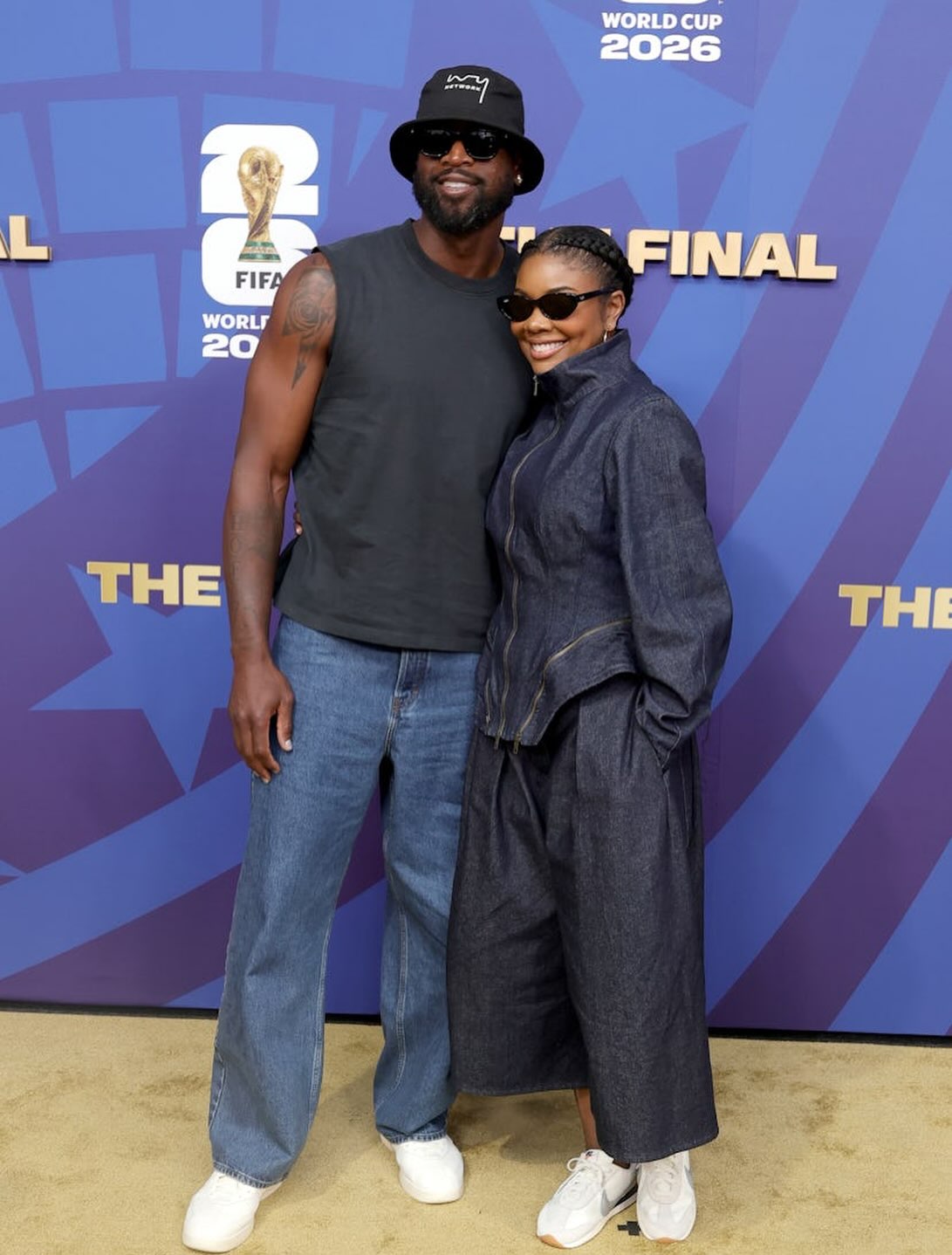 gabrielle union denim dress and Dwyane Wade attended the FIFA World Cup final in matching fits. Union elevated with a corset-inspired jacket, wide-leg jeans, while Wade kept it effortlessly cool in a sleeveless Buy Bodycare Womens Combed office wear shirt Outfit Fabric Type:Upholstery Linen Blend