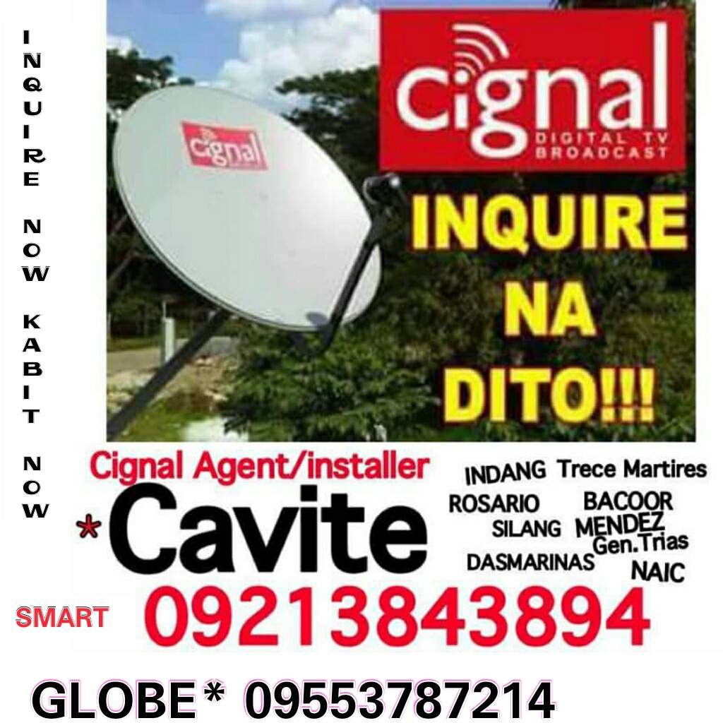 #CAVITE AREA #CIGNAL HD TV CABLE * INQUIRE NOW! KABIT NOW! GLOBE ...