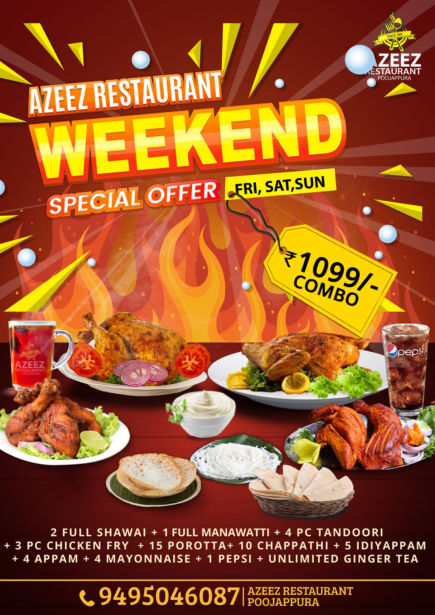 Azeez - Hot weekend combo offer with unlimited ginger tea.😋😋😋... Enjoy ...
