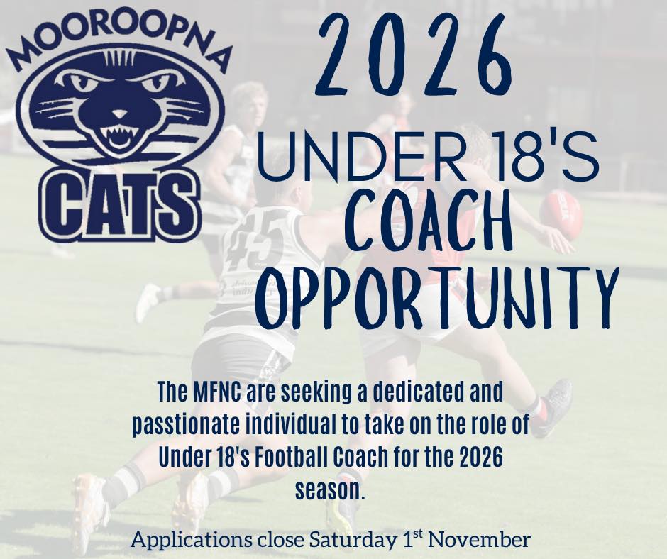 Mooroopna - MFNC U18s Coach The Mooroopna Football Netball Club is ...