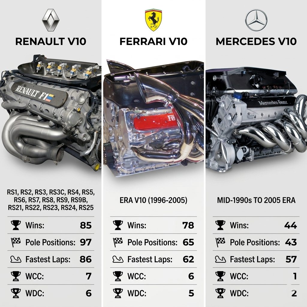 The Renault V10 engine era in Formula 1 is remembered as one of