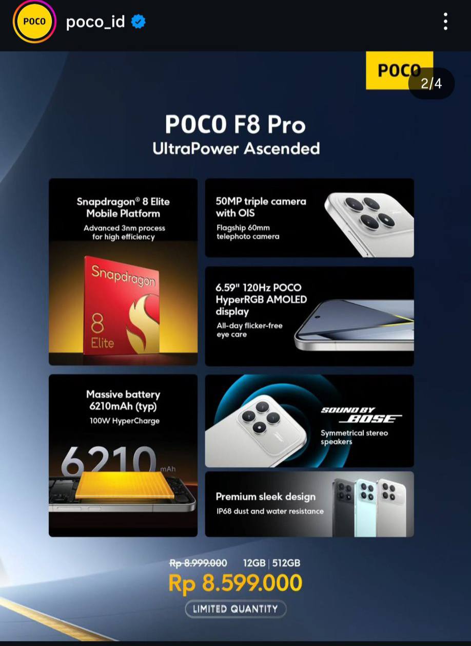 Raihan Han - RESMI! INILAH HARGA POCO F8 PRO & POCO F8... | Facebook