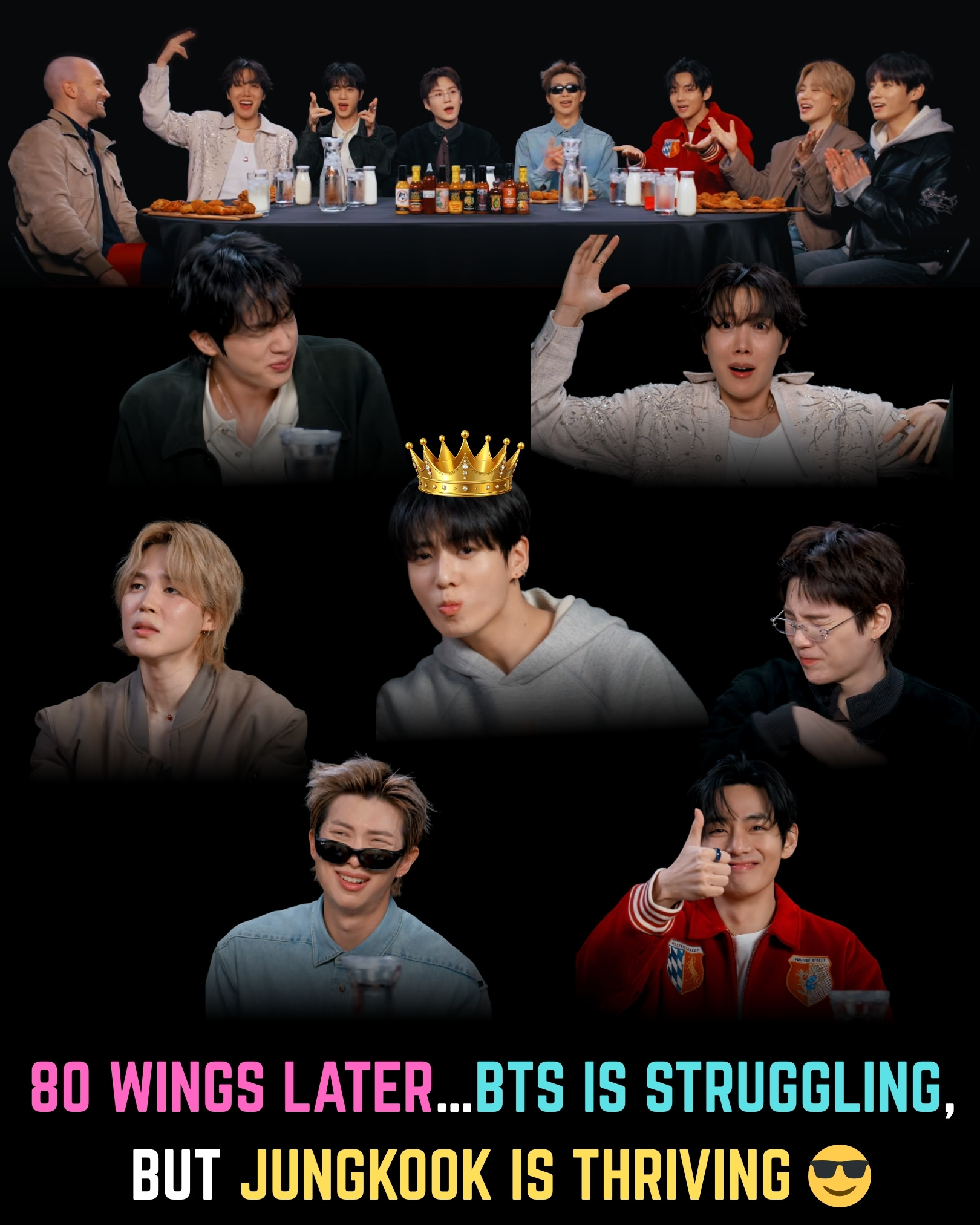 🔥🌶️🍗 80 WINGS LATER… BTS IS STRUGGLING, BUT JUNGKOOK IS