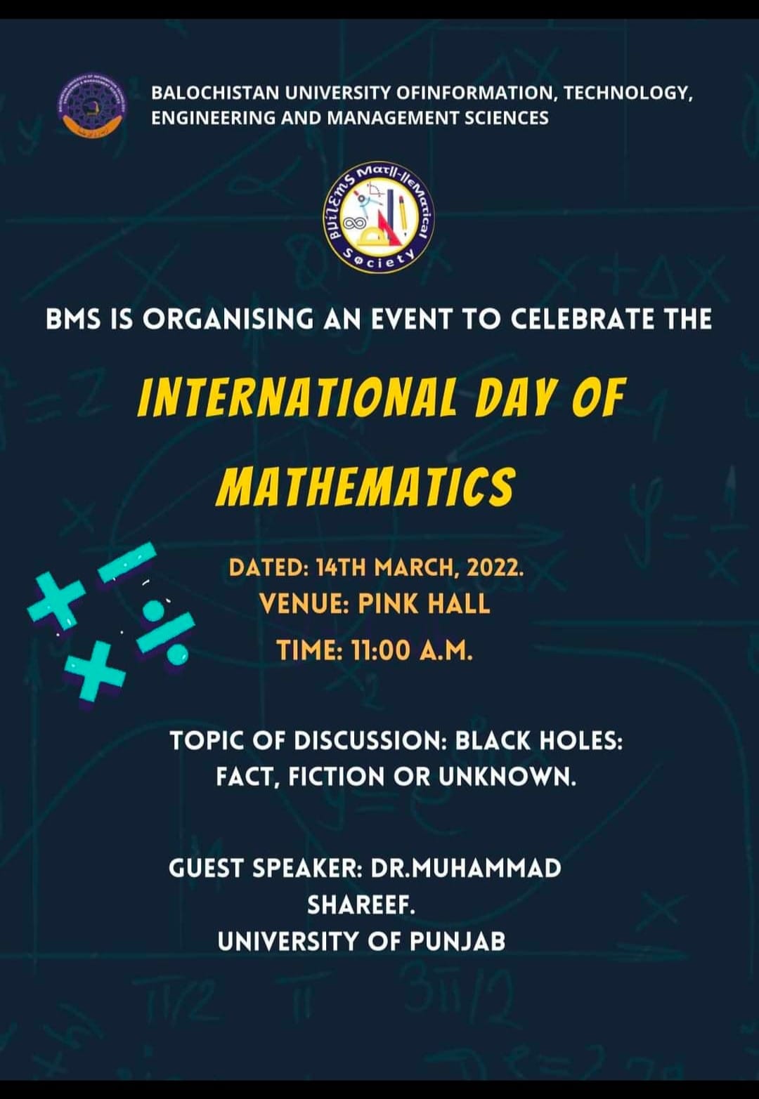 Buitems Mathematical Society | Quetta