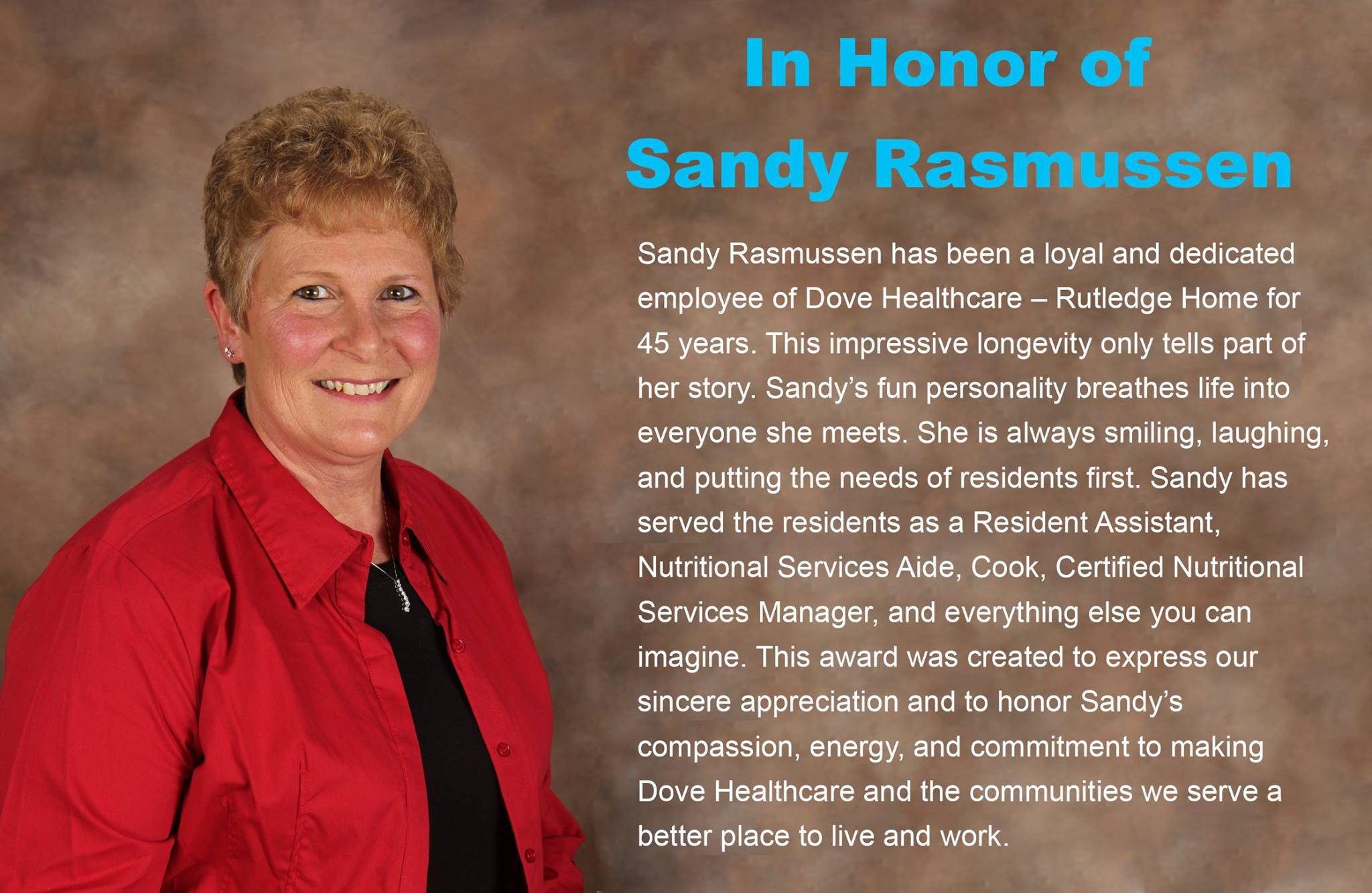 Dove Healthcare - The Sandy Rasmussen Annual Scholarship... | Facebook