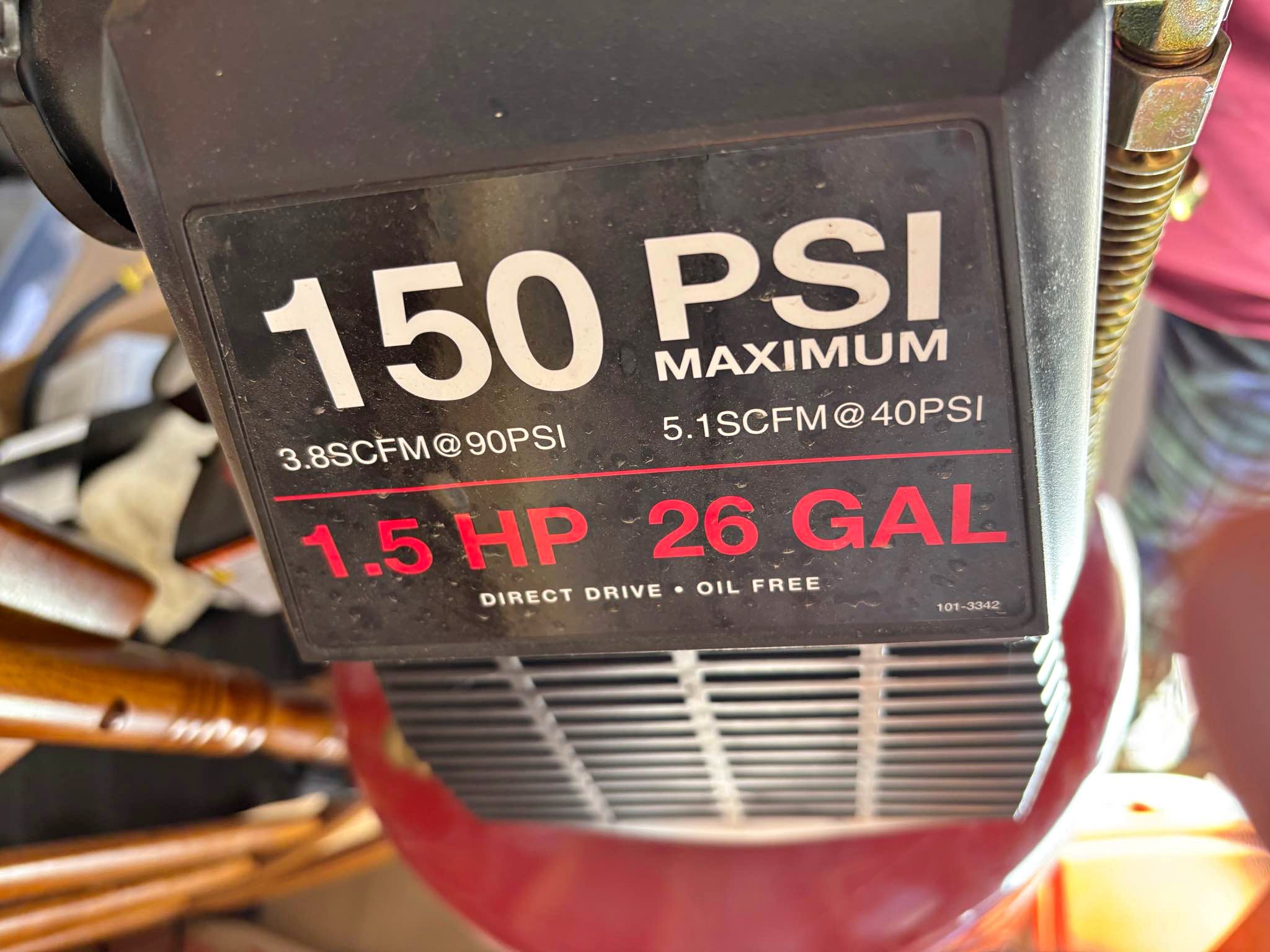 Craftsman 26 gallon 150 PSI Air Compressor - Air Compressors - Green ...